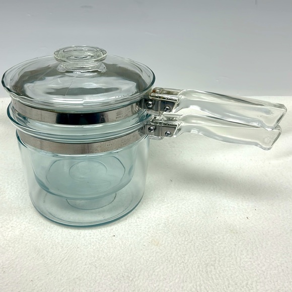 Pyrex Kitchen Vintage Pyrex 6283 Clear Glass Flameware Double